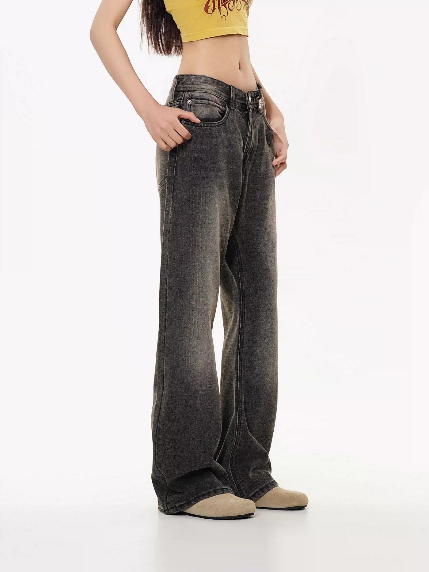 Workwear Washed Faded Jeans Korean Street Fashion Jeans By Made Extreme Shop Online at OH Vault