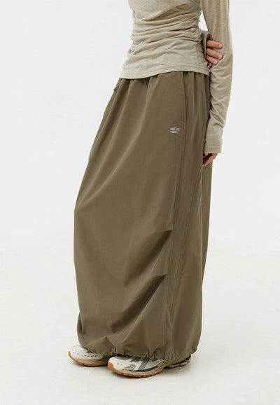 Plain Color Long Nylon Skirt Korean Street Fashion Skirt By Crying Center Shop Online at OH Vault