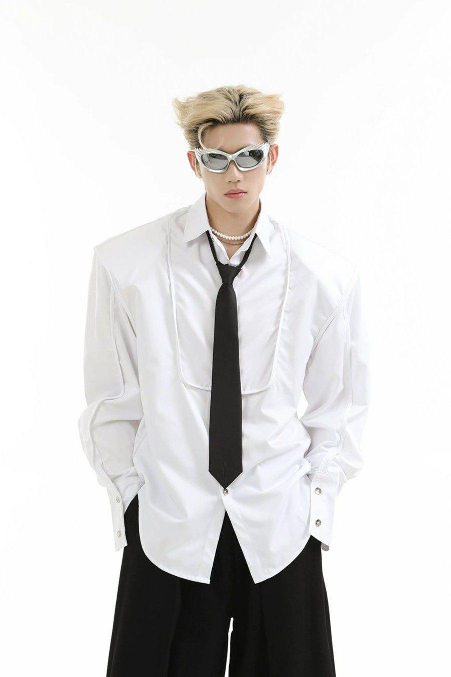 Neck Tie Regular Fit Shirt Korean Street Fashion Shirt By Turn Tide Shop Online at OH Vault