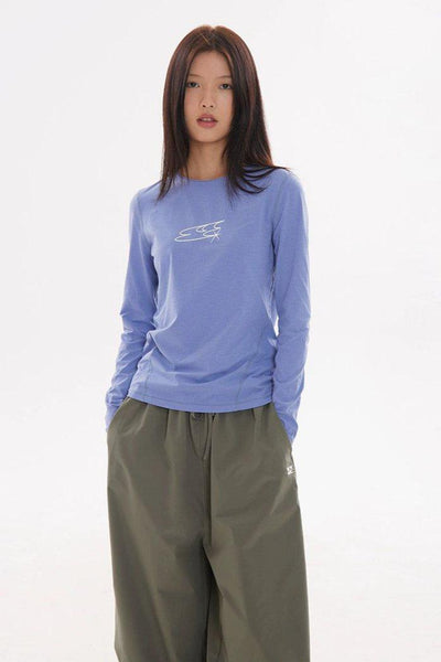 Relaxed Fit Plain Color Long Sleeve T-Shirt Korean Street Fashion T-Shirt By Crying Center Shop Online at OH Vault