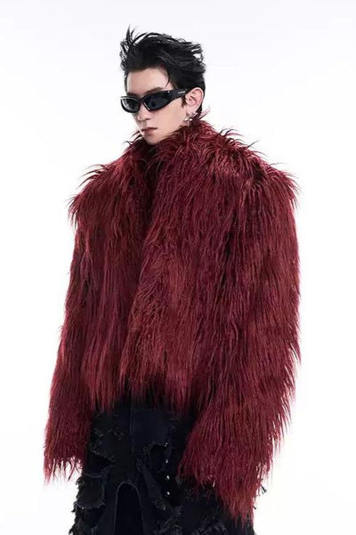 Heavy Faux Fur Short Jacket Korean Street Fashion Jacket By Slim Black Shop Online at OH Vault