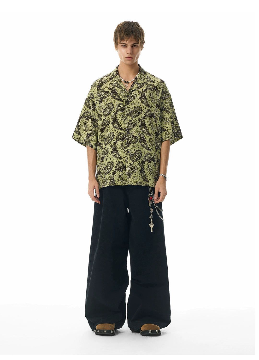 Tropical Print Relax Fit Shirt Korean Street Fashion Shirt By JHYQ Shop Online at OH Vault