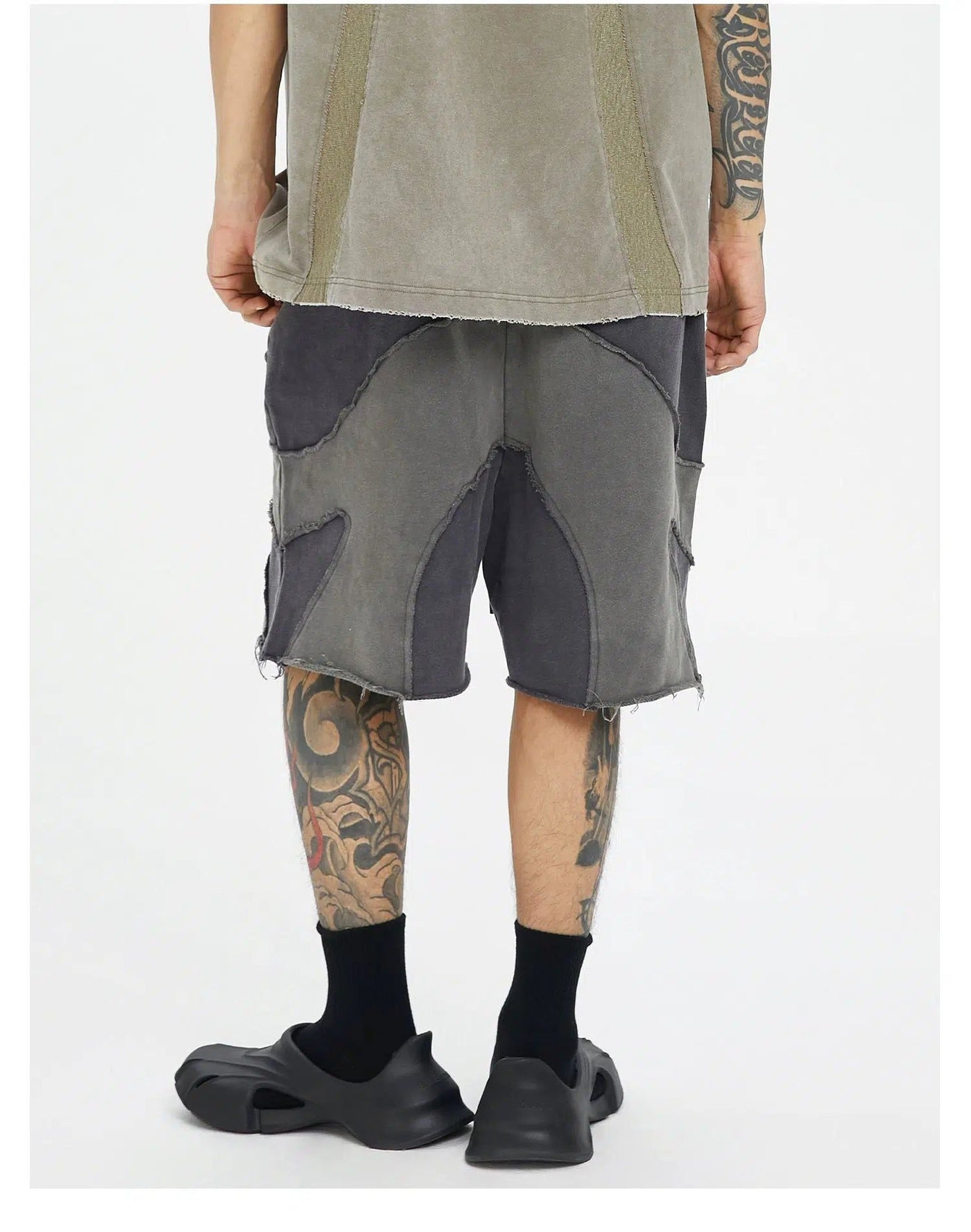 Spliced Curves Raw Shorts Korean Street Fashion Shorts By Face2Face Shop Online at OH Vault