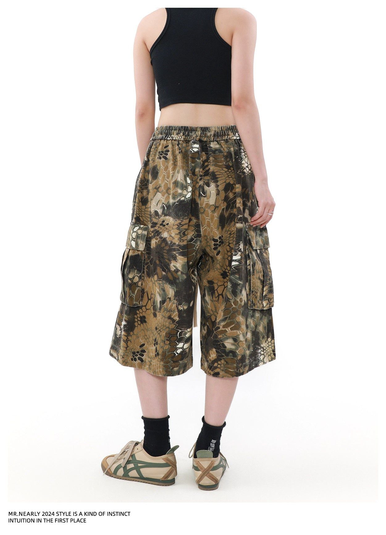 Drawstring Snake Pattern Shorts Korean Street Fashion Shorts By Mr Nearly Shop Online at OH Vault