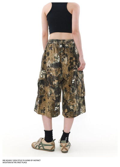 Drawstring Snake Pattern Shorts Korean Street Fashion Shorts By Mr Nearly Shop Online at OH Vault