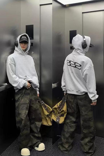 SSS Text Contrast Print Hoodie Korean Street Fashion Hoodie By Poikilotherm Shop Online at OH Vault