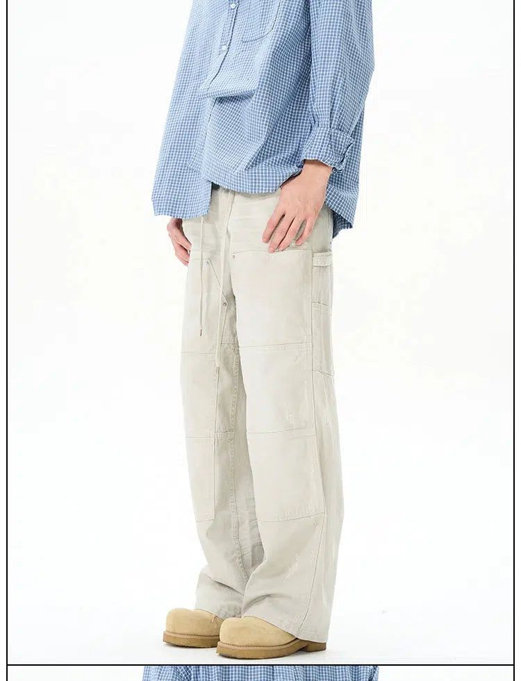 Drawcord Rippled Wash Cargo Pants Korean Street Fashion Pants By 77Flight Shop Online at OH Vault