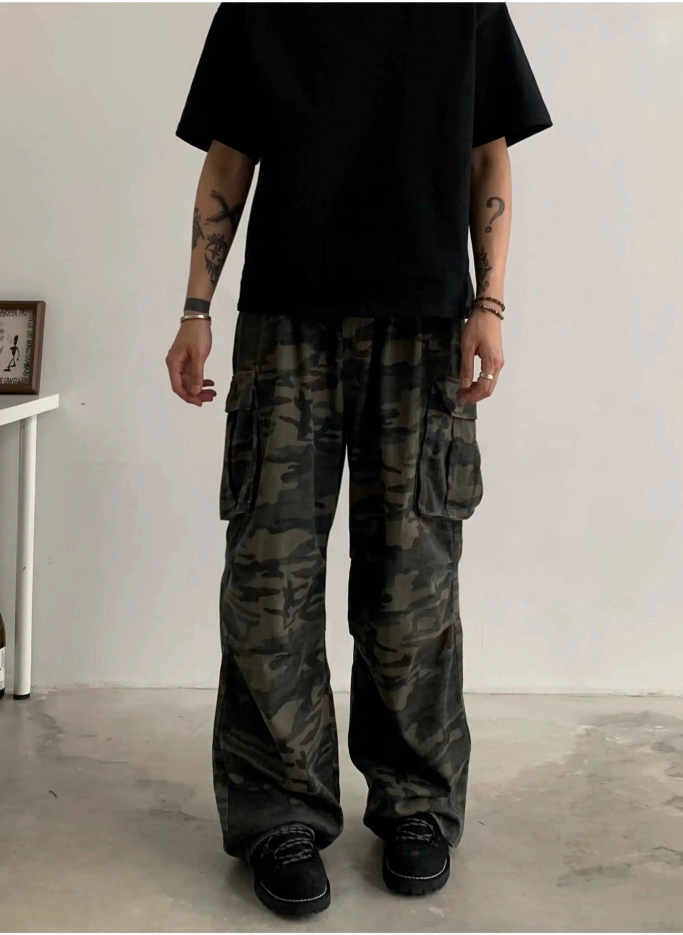 Side Pocket Camo Print Cargo Pants Korean Street Fashion Pants By In Knots Shop Online at OH Vault