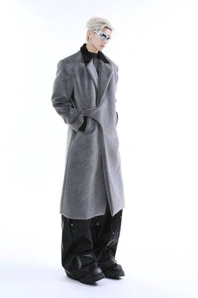 Structured Lapel Long Coat Korean Street Fashion Long Coat By Turn Tide Shop Online at OH Vault