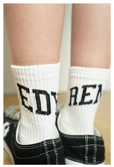 Big Logo Cotton Socks Korean Street Fashion Socks By Remedy Shop Online at OH Vault