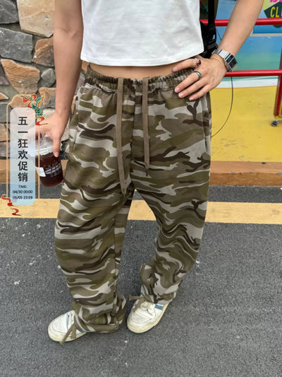 Drawstring Camouflage Sweatpants Korean Street Fashion Pants By Made Extreme Shop Online at OH Vault