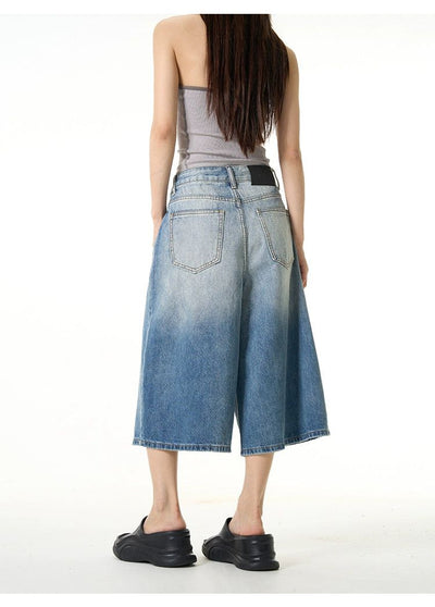 Oversized Washed Denim Shorts Korean Street Fashion Shorts By 77Flight Shop Online at OH Vault