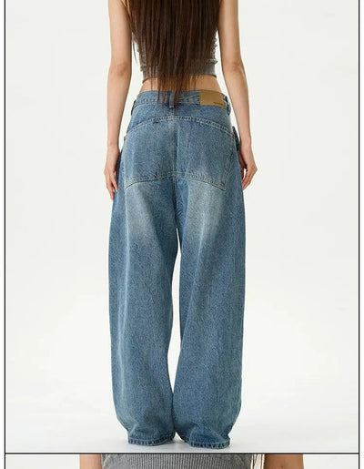 Faded Double-Waist Style Jeans Korean Street Fashion Jeans By 77Flight Shop Online at OH Vault