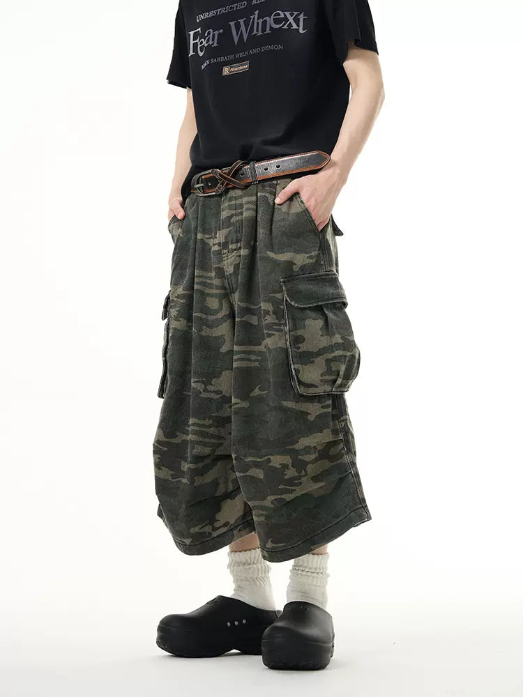 Loose Fit Camouflage Shorts Korean Street Fashion Shorts By 77Flight Shop Online at OH Vault