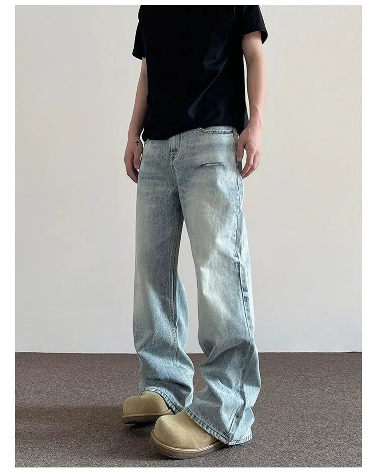 Light Wash Distressed Jeans Korean Street Fashion Jeans By A PUEE Shop Online at OH Vault