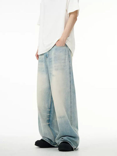 Oversized Light Washed Jeans Korean Street Fashion Jeans By 77Flight Shop Online at OH Vault