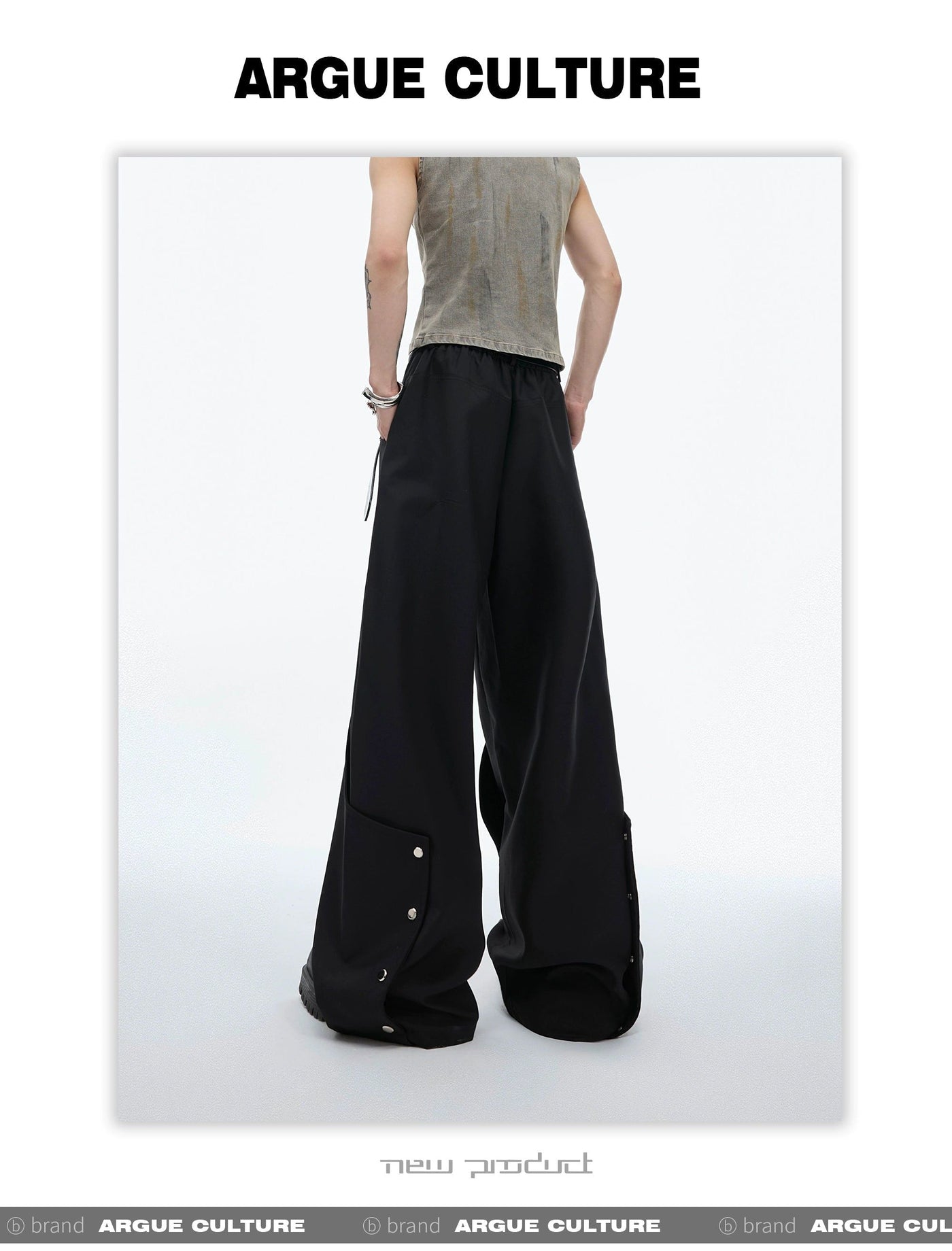 3D Side Buttons Trousers Korean Street Fashion Trousers By Argue Culture Shop Online at OH Vault