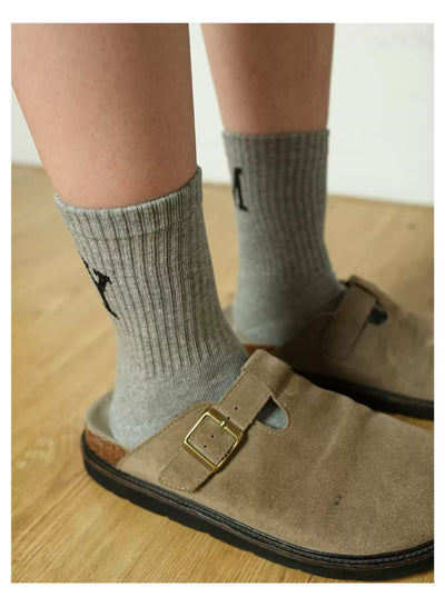 Big Logo Cotton Socks Korean Street Fashion Socks By Remedy Shop Online at OH Vault