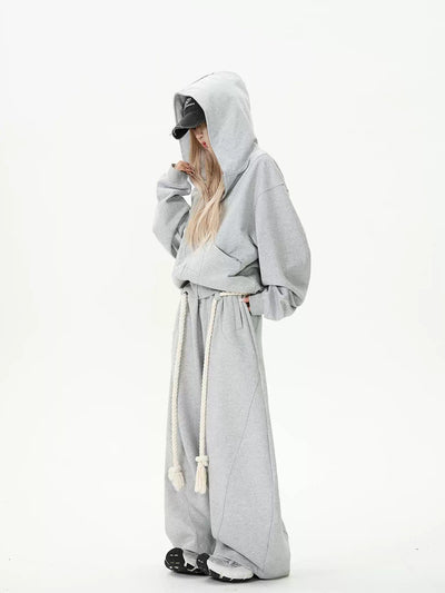 Thick Rope Wide Leg Sweatpants Korean Street Fashion Pants By MaxDstr Shop Online at OH Vault