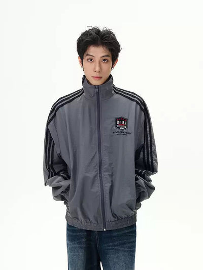 Casual Three-Bar Sports Jacket Korean Street Fashion Jacket By 77Flight Shop Online at OH Vault