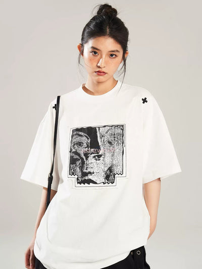 Face Close-Ups Collage T-Shirt Korean Street Fashion T-Shirt By New Start Shop Online at OH Vault