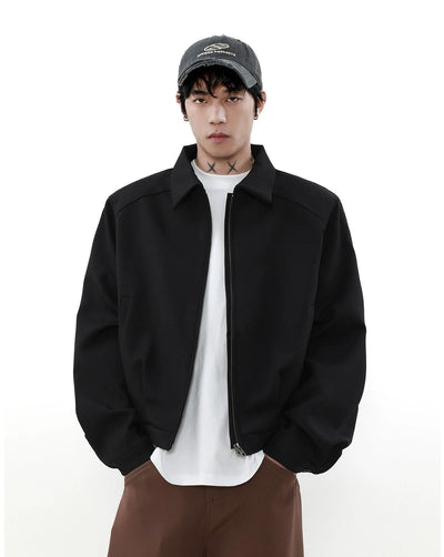 Cropped and Zippered Jacket Korean Street Fashion Jacket By Mr Nearly Shop Online at OH Vault