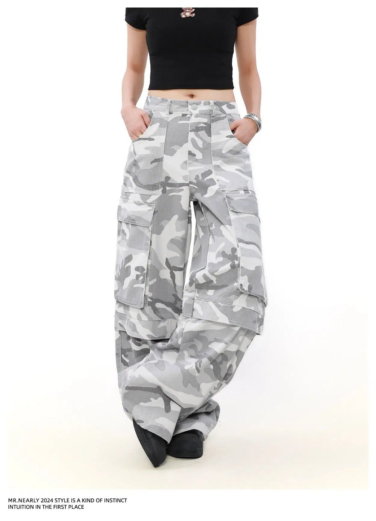 Light Faded Camo Cargo Pants Korean Street Fashion Pants By Mr Nearly Shop Online at OH Vault