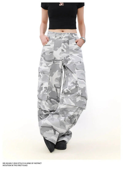 Light Faded Camo Cargo Pants Korean Street Fashion Pants By Mr Nearly Shop Online at OH Vault