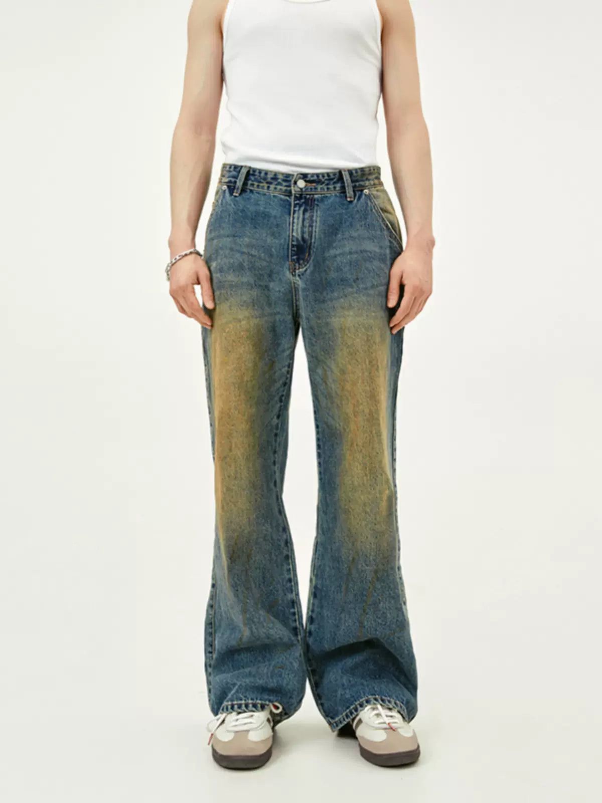 Rust Fade Spots Jeans Korean Street Fashion Jeans By Made Extreme Shop Online at OH Vault