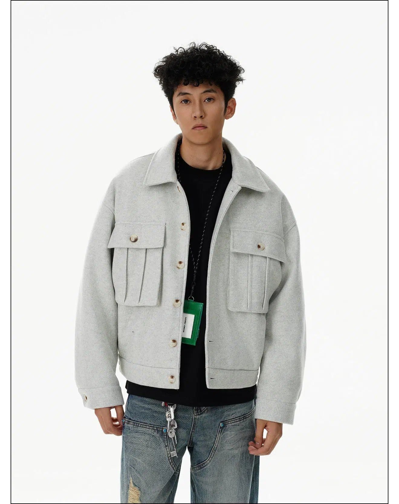 Plain Colored Pocket Jacket Korean Street Fashion Jacket By Mr Nearly Shop Online at OH Vault