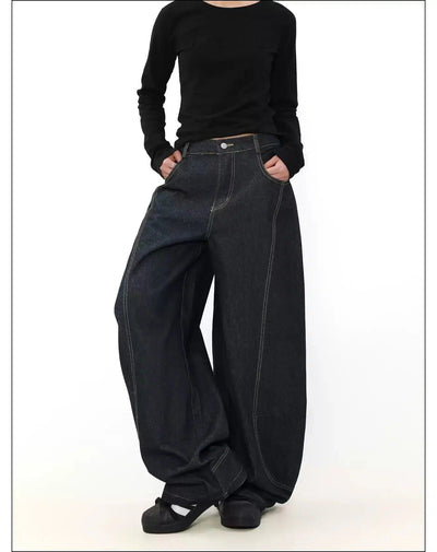 Wide Fit Baggy Jeans Korean Street Fashion Jeans By Mr Nearly Shop Online at OH Vault