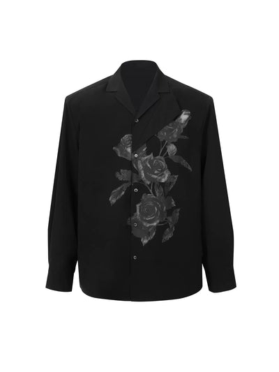 Inked Rose Print Blazer Korean Street Fashion Blazer By HARH Shop Online at OH Vault