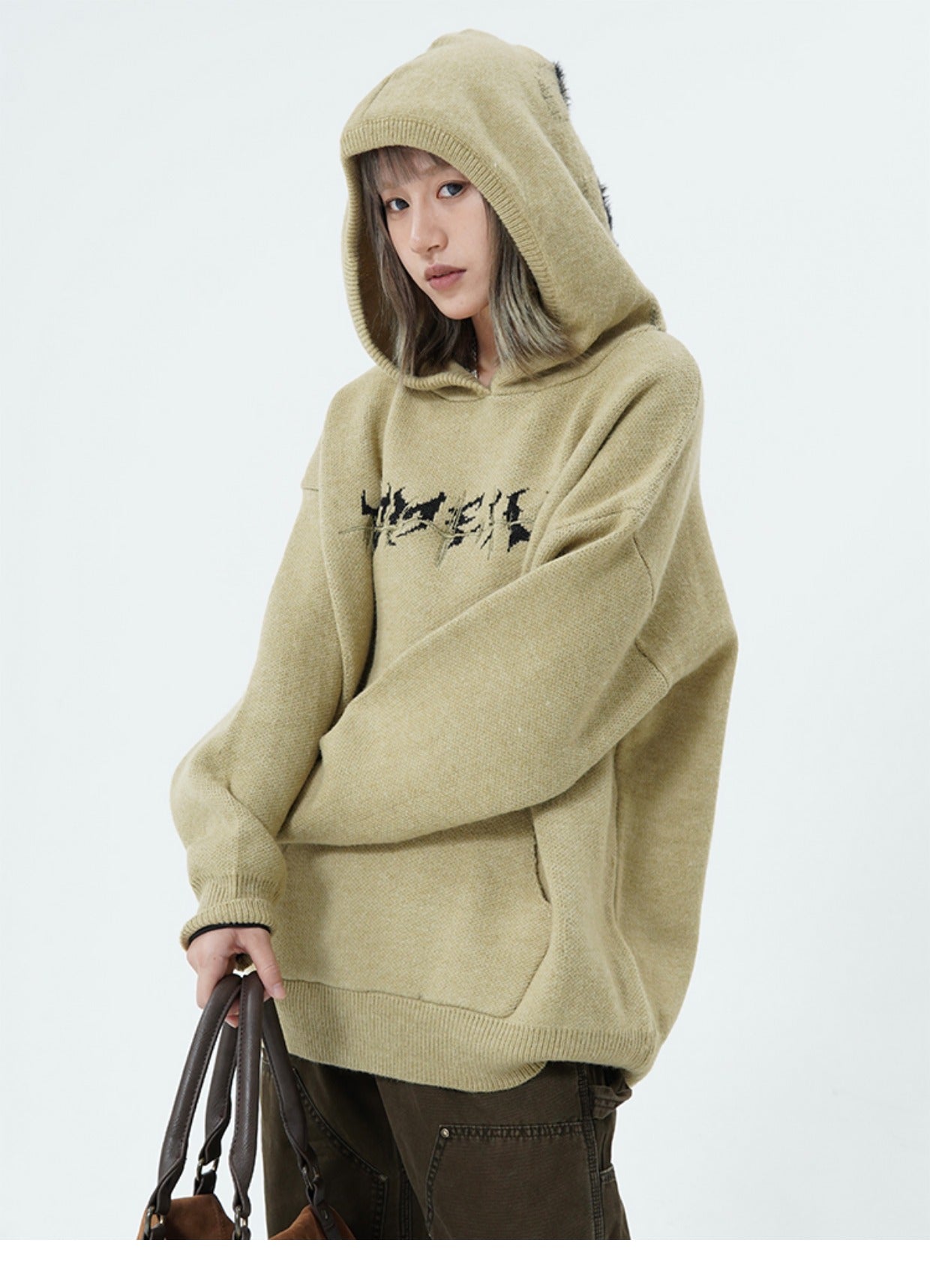 Centipede Knit Hoodie Korean Street Fashion Hoodie By 77Flight Shop Online at OH Vault