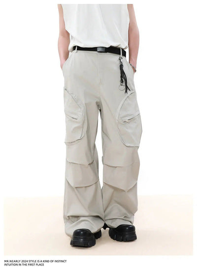 Curved Pocket Pleated Cargo Pants Korean Street Fashion Pants By Mr Nearly Shop Online at OH Vault