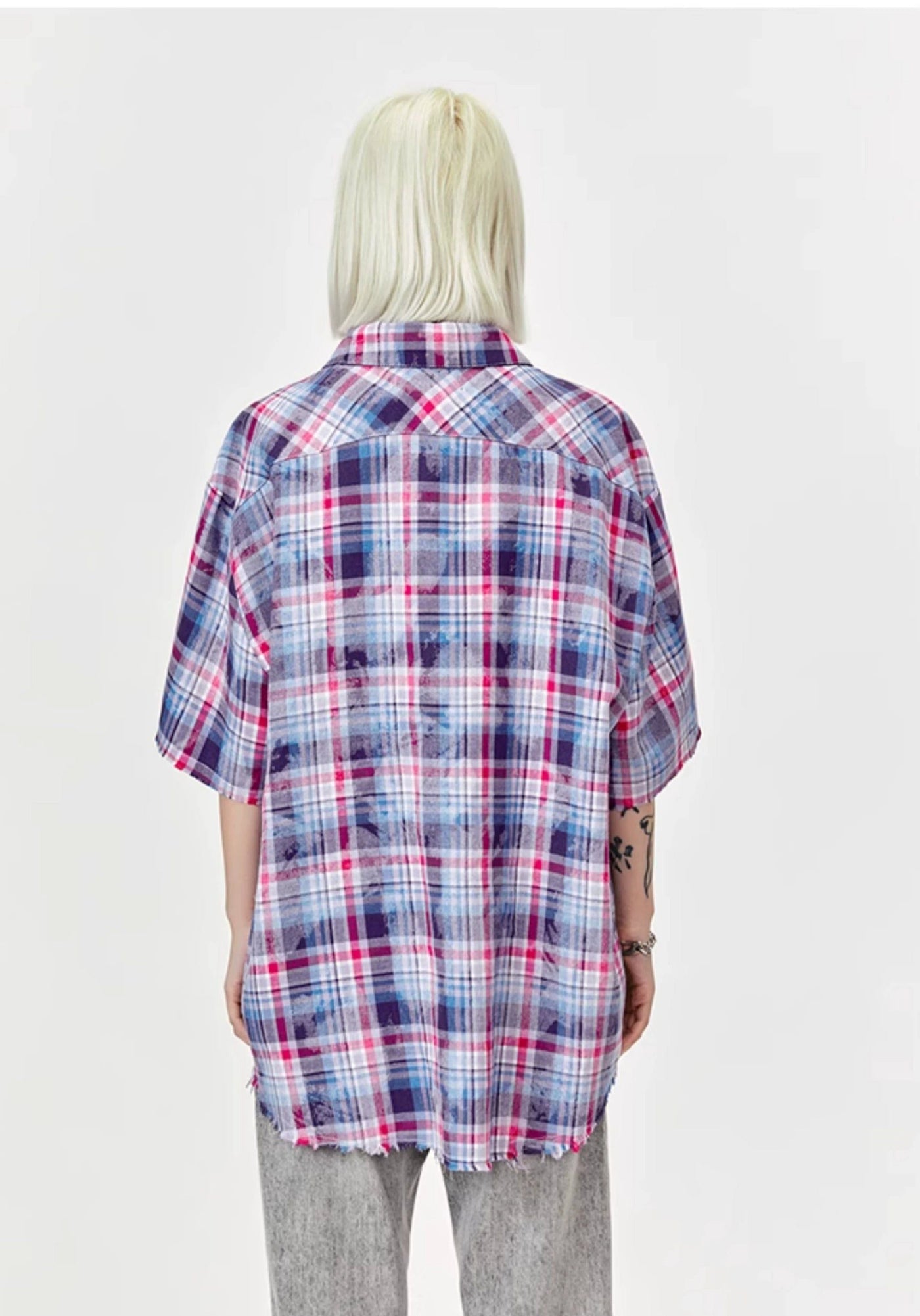 Raw Edge Plaid Flap Pocket Shirt Korean Street Fashion Shirt By Made Extreme Shop Online at OH Vault