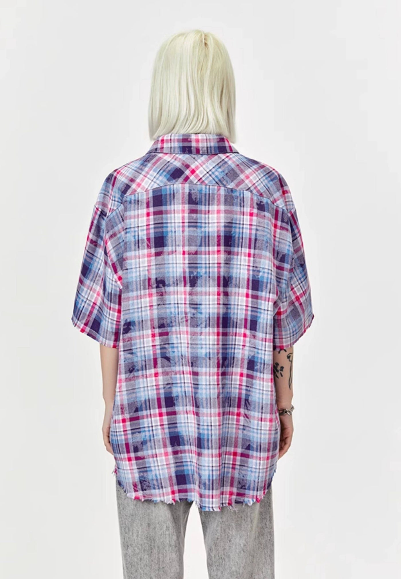 Raw Edge Plaid Flap Pocket Shirt Korean Street Fashion Shirt By Made Extreme Shop Online at OH Vault