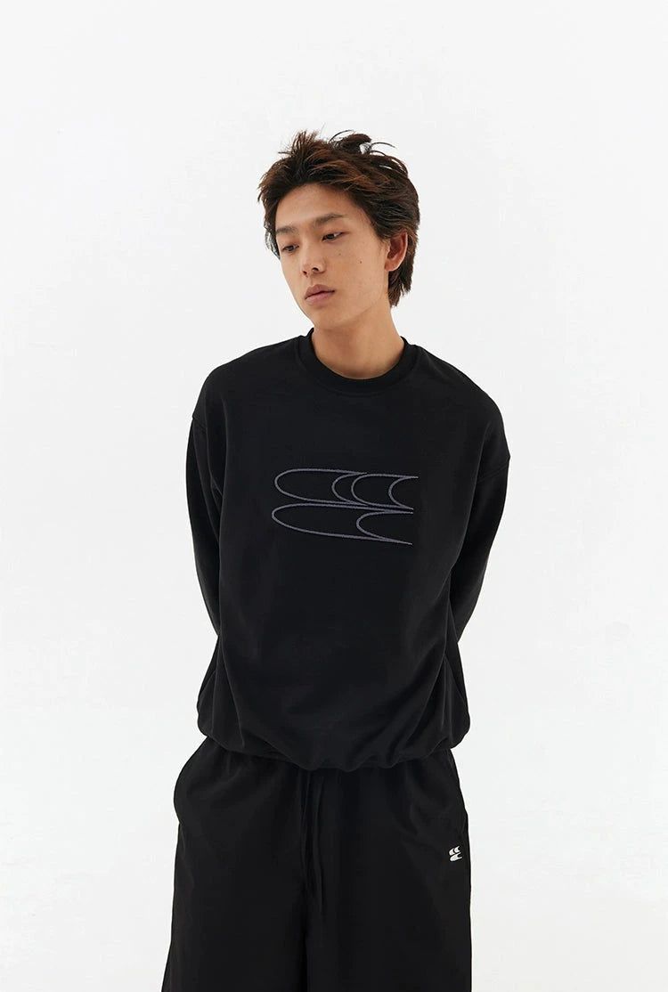 Logo Outline Versatile Crewneck Korean Street Fashion Crewneck By Crying Center Shop Online at OH Vault