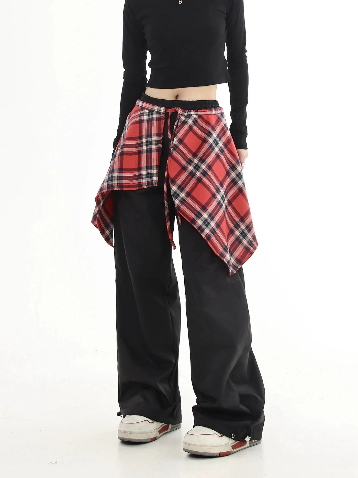 Detachable Plaid Sweatpants Korean Street Fashion Pants By Blacklists Shop Online at OH Vault