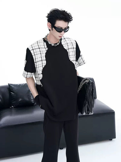 Spliced Parisian Style T-Shirt Korean Street Fashion T-Shirt By Slim Black Shop Online at OH Vault