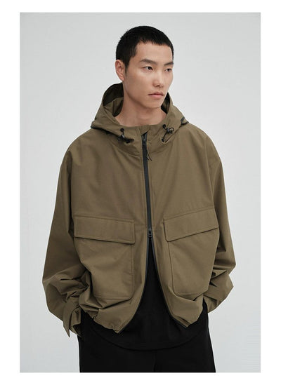 Front Pocket Utility Hooded Jacket Korean Street Fashion Jacket By NANS Shop Online at OH Vault