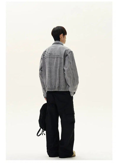 Zipped Pocket Fade Denim Jacket Korean Street Fashion Jacket By A PUEE Shop Online at OH Vault