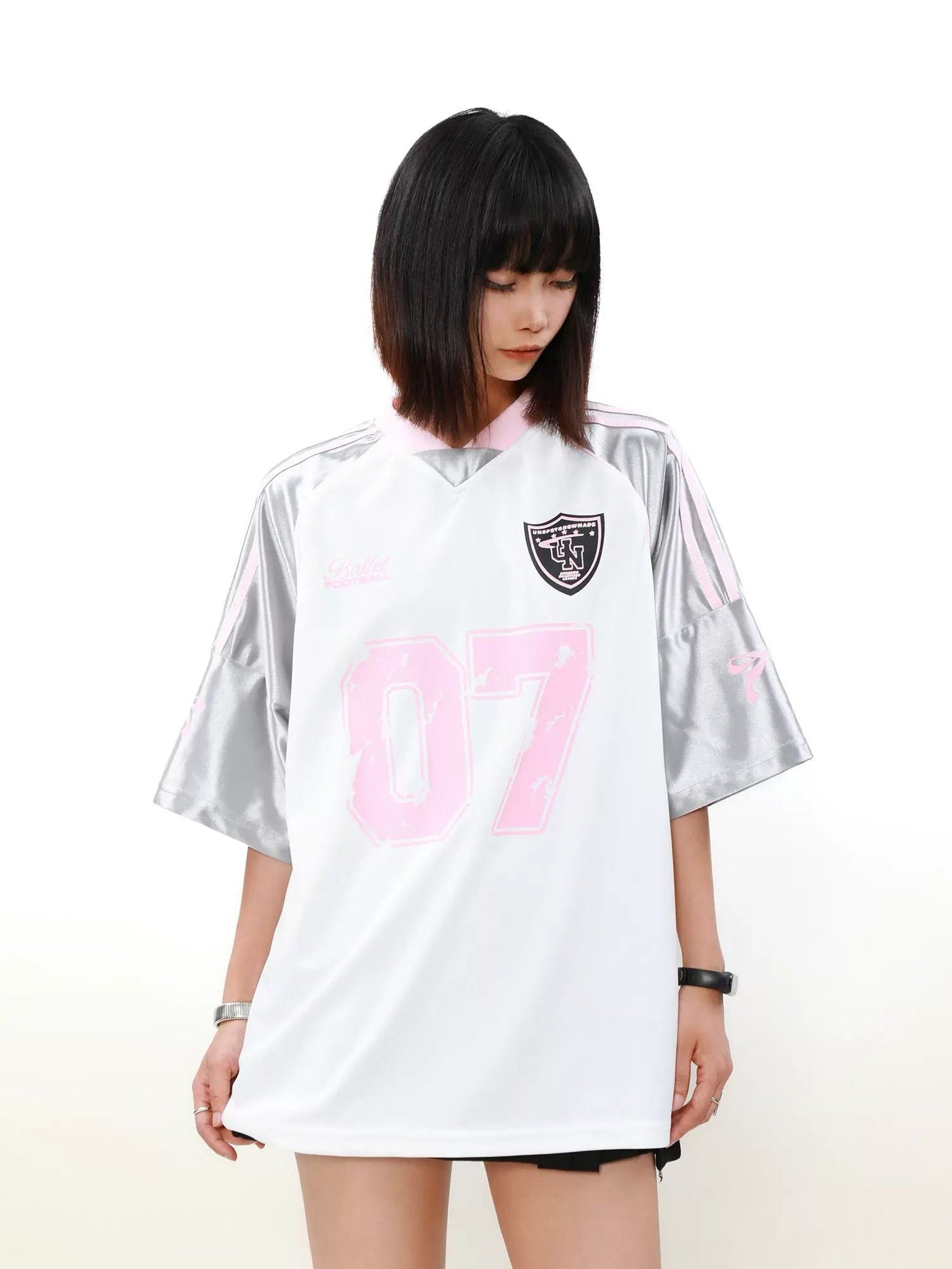 Shiny Spliced Sleeves T-Shirt Korean Street Fashion T-Shirt By Mr Nearly Shop Online at OH Vault