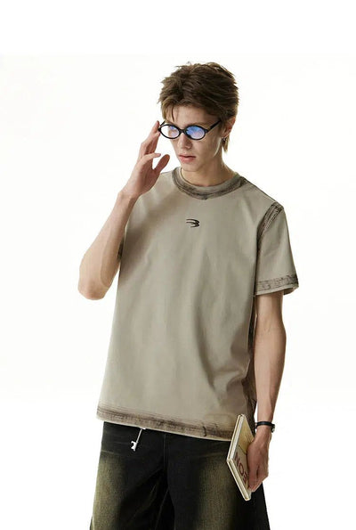 Paint Smudged Outline T-Shirt Korean Street Fashion T-Shirt By Cro World Shop Online at OH Vault