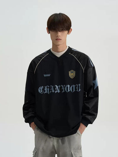 Jersey Style Long Sleeve T-Shirt Korean Street Fashion T-Shirt By A PUEE Shop Online at OH Vault