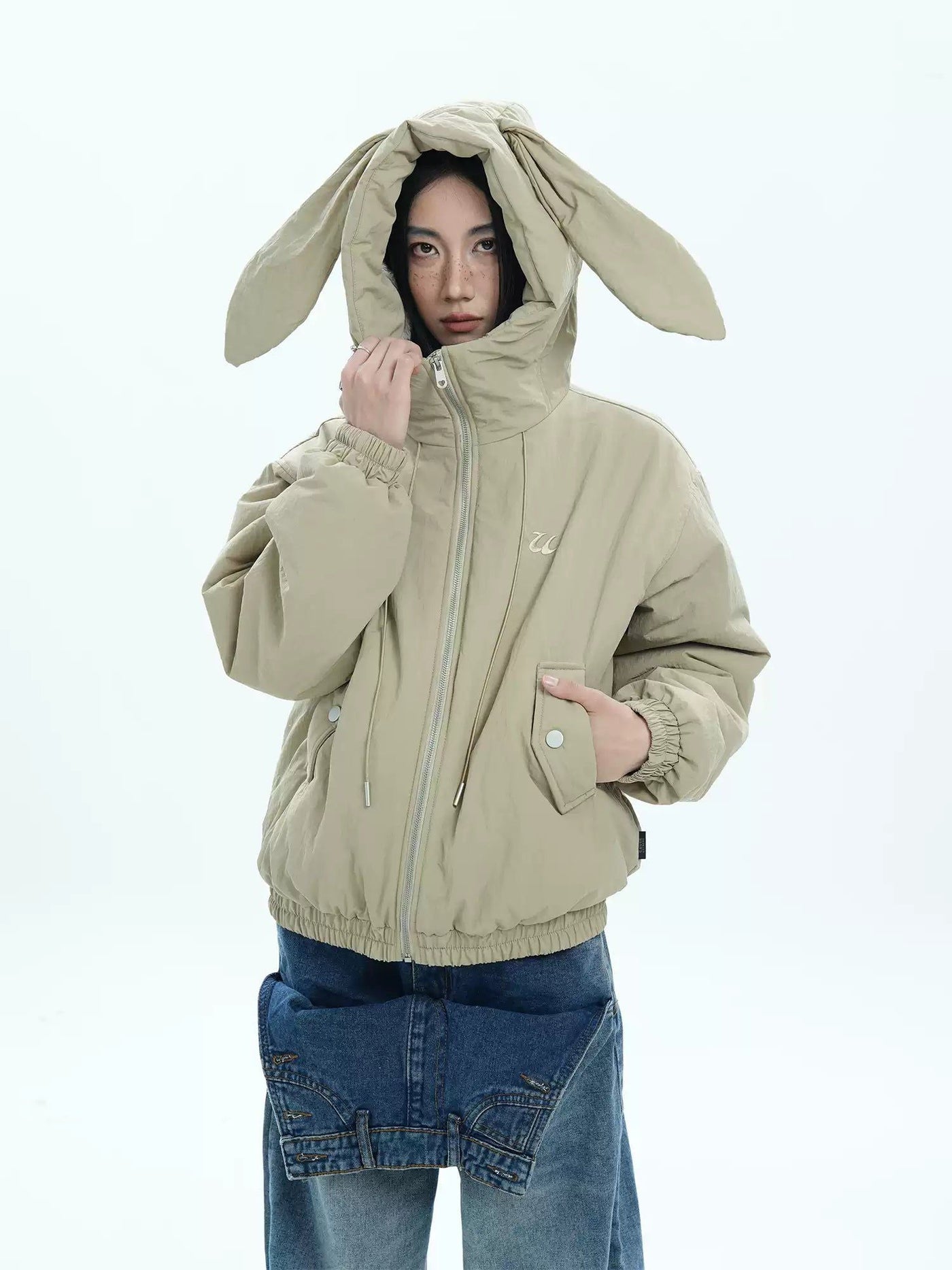 Bunny Ears Hooded Jacket Korean Street Fashion Jacket By Jump Next Shop Online at OH Vault