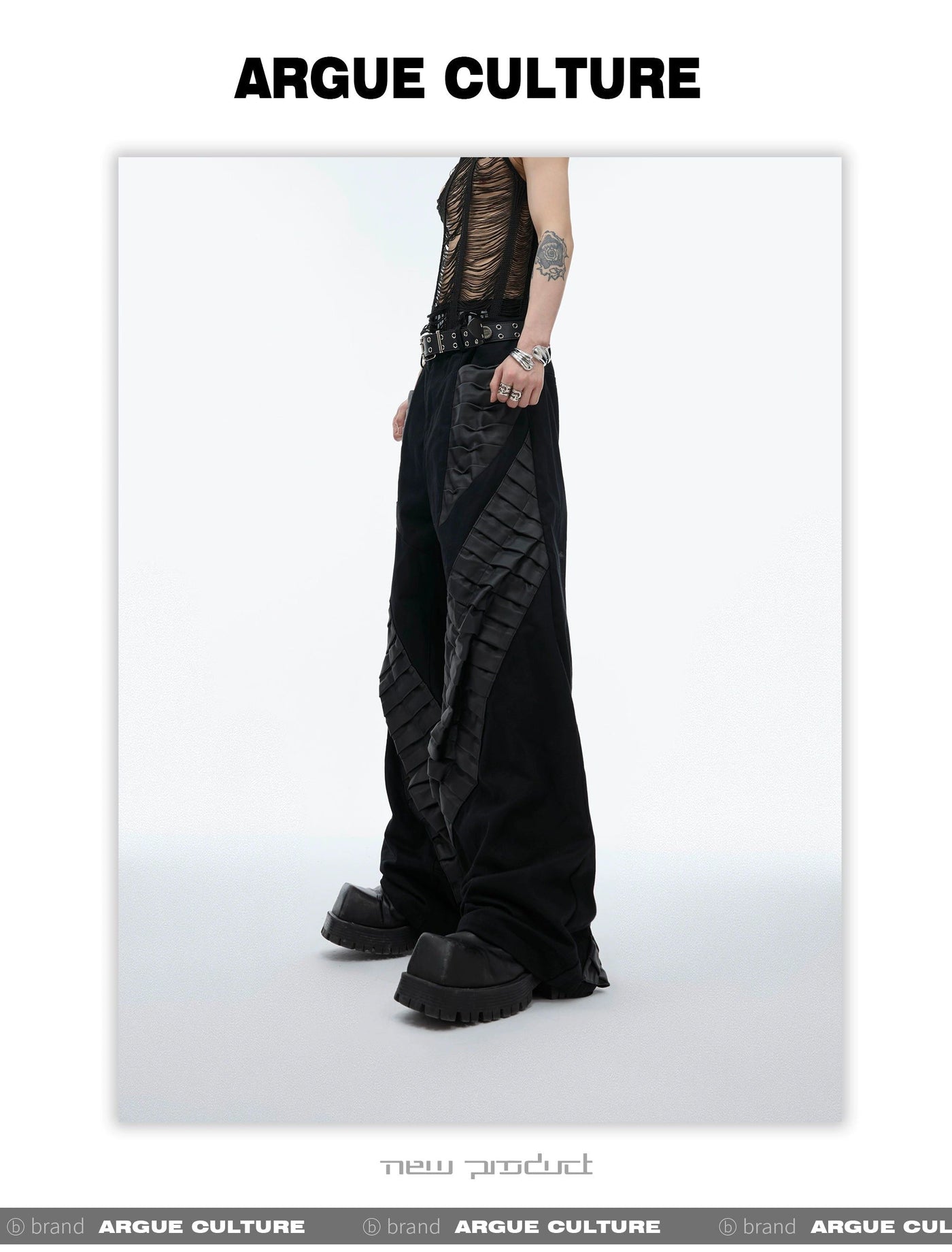 3D Spliced Pleats Loose Pants Korean Street Fashion Pants By Argue Culture Shop Online at OH Vault