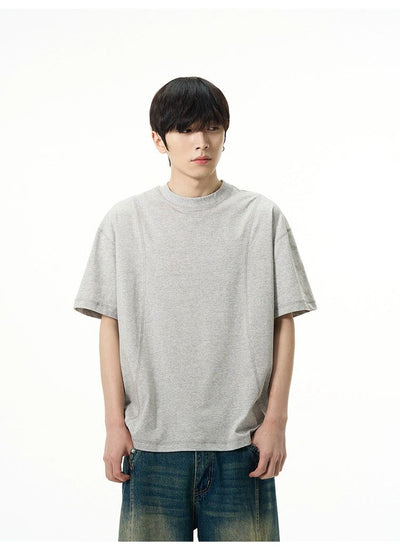 Minimal Seams Detail T-Shirt Korean Street Fashion T-Shirt By 77Flight Shop Online at OH Vault