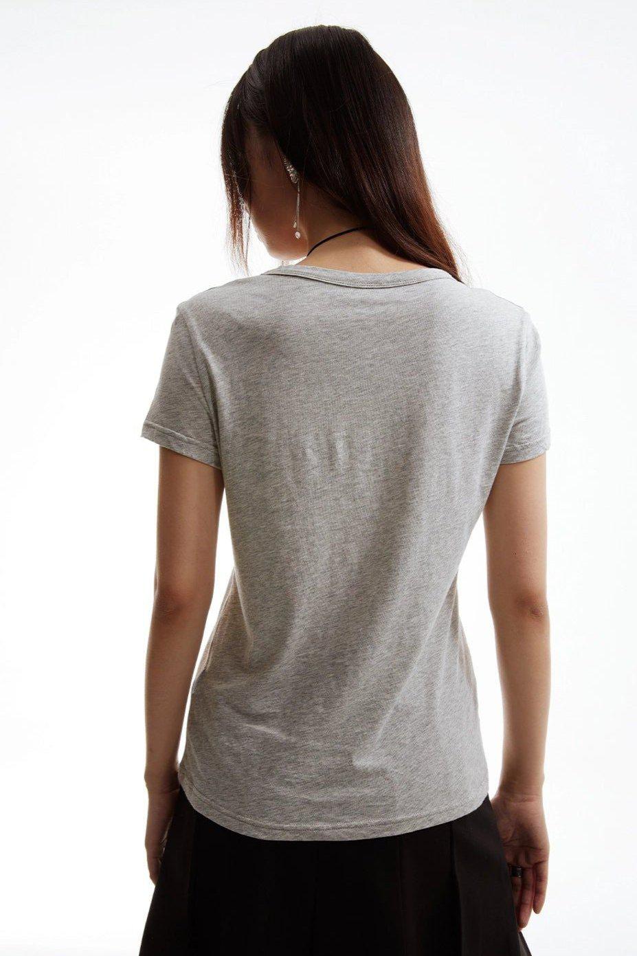 Minimal Cut Relaxed T-Shirt Korean Street Fashion T-Shirt By Funky Fun Shop Online at OH Vault