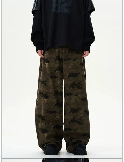 Dark Camo Cargo Pants Korean Street Fashion Pants By 77Flight Shop Online at OH Vault