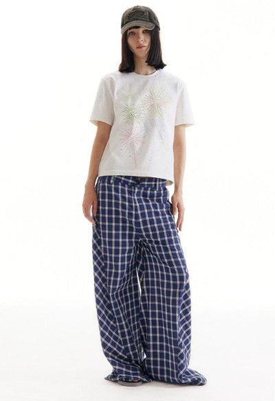 Oversized Fit Plaid Pattern Pants Korean Street Fashion Pants By Conp Conp Shop Online at OH Vault